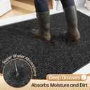Amyracel Front Door Mat, Heavy Duty Waterproof Indoor Outdoor Doormat 3'x5'