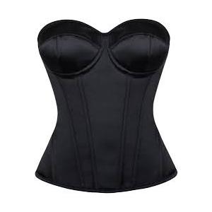 Corset Tops for Women Strapless Bustier Sweetheart Neckline Boned Bodice Bridal Lingerie Party Clubwear
32C Black