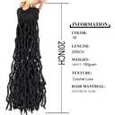 HAPPY&CC Braided Drawstring Ponytail Long Nubian Locs Hair Pieces Ponytail Bun Clip in Braiding Hair Drawstring Ponytail Crochet Braids Hair Extensions for Black Women(#1B, 20)