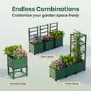 Outdoor Raised Garden Bed - Stackable Vertical Planter with Trellis for Vegetables & Flowers | Durable Resin, Tool-Free Assembly | Perfect for Balcony, Patio, Deck (47.24" H)