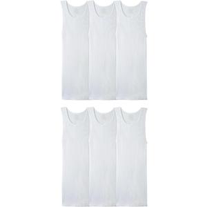 Fruit of the Loom Men's Sleeveless Tag Free Moisture Wicking Tank A-Shirt (6 Pack - White)
