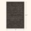 6x9 Dining Room Rugs for Under Table, Washable Carpet Living Room, Dark Brown Low Plie Woodland Soft Bedroom Carpet, Non Slip Floral Funky Dark Academia Rug