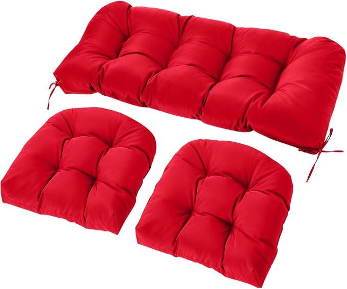 3-Piece 4-Inch Wicker Cushion Set, Waterproof Loveseat Cushions Red
4‑Inch Thick, Waterproof & Fade‑Resistant 3‑Piece Set for Most Patio Furniture. Vacuum‑Packed, easy to clean