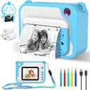 Kids Camera Toddler Camera Instant Print, 1080P Video, 32GB SD Card, Childrens Toy Easter Birthday Gifts for Boys Girls 3 4 5 6 7 8 9 10 11 12 Years Old (Blue)