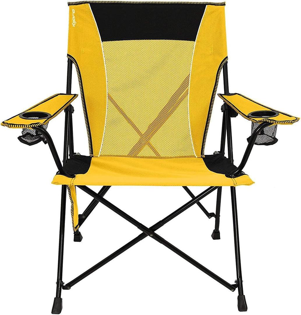 Kijaro Dual Lock Portable Camping Chairs - Versatile Outdoor Folding Sports & Lawn Chair - Locks Position Izamal Yellow, Dual Lock Feature