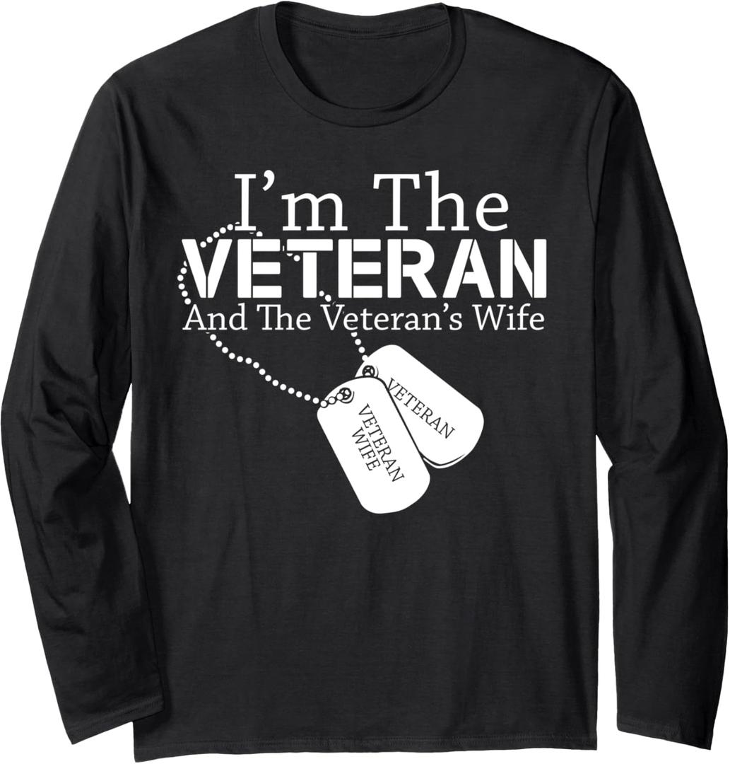 I Am The Veteran Veterans Day US Military Patriotic Long Sleeve T-Shirt (Black, No Size)