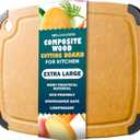 Dishwasher Safe Cutting Boards for Kitchen - Extra Large 18" x 12" Composite Wood Cutting Board with Juice Groove, Non-Slip Feet & Lightweight Eco-Friendly Design - Natural