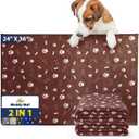 Muddy Mat Washable Pee Pads for Dogs, Super Absorbent Reusable Puppy Pads100% Waterproof Pee & Potty Training Pads for Pets, Non-Slip Dog Pads for Crates, Playpens and Floors - 2 Pack, Brown 24"x36"