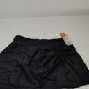 ALove Womens High Waisted Split Swim Skirt Sporty Drawstring Skirted Swim Bottom with Built-in Panty (Small, Black)