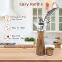 2 Pack Acacia Wood Salt and Pepper Grinder Set 8 Manual Mills with Adjustable Ceramic Core, Stainless Steel, Tray, Spoon, Brush & Funnel Rustic Wooden Gift Set for Kitchen or Table