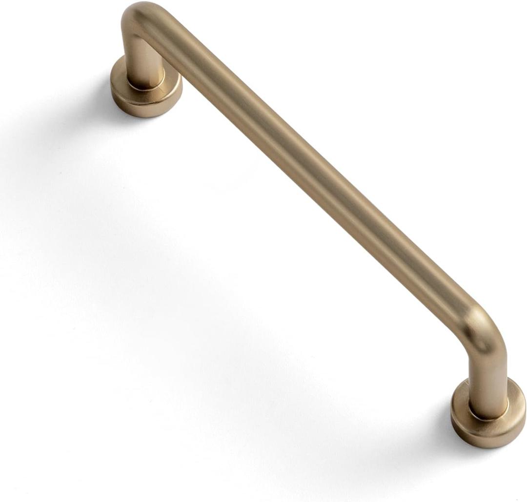 Goo-Ki 6 Pack 4" Center to Center Champagne Bronze Modern Cabinet Pulls Solid Contemporary Home Improvement Hardware Drawer Pulls Zinc Alloy Kitchen Handles