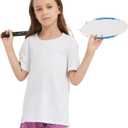 Comche 3 Pack Kids T-Shirt Cotton Short Sleeve Tee Shirts for Unisex Boys and Girls Toddler Summer Crew Neck Tops (White, Size 4-5T)