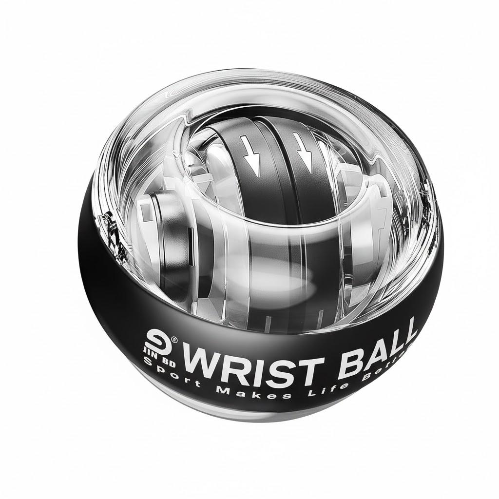 Wrist Training Ball, self-Starting gyro Forearm Exerciser Power Ball and Finger Slide Combination Pack for strengthening arms, Fingers, Bones and Muscles.(Black Without LED Light Combination)