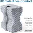 UJPFEO Knee Pillow for Side Sleepers, Leg Pillow for Sciatica, Back, HIPS, Knees, Joints Pain Relief,Pillows for Between Legs While Sleeping Spine Alignment Support & Relieves Pressure