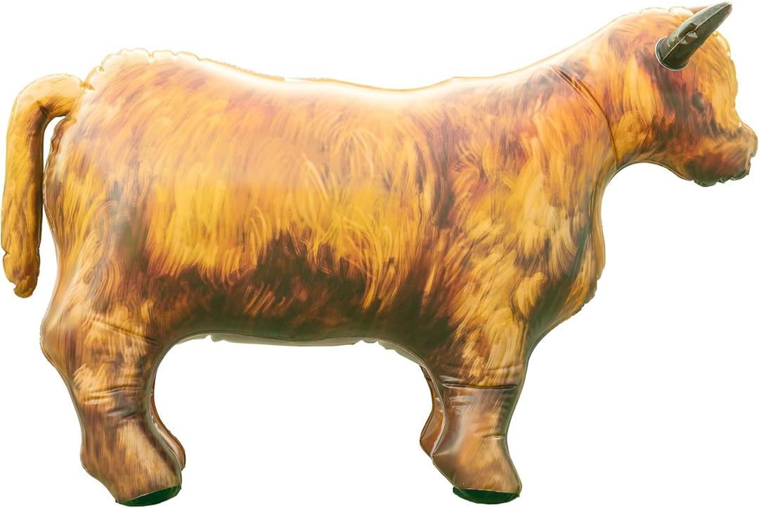 Highland Inflatable Cow, Decorations for Birthday Party Supplies, Cow Wild West Farm Theme Gift Toy, Blow Up Bull UFO Cow Decor, Inflables Para Fiestas Buffalo Balloon, Bison Ox Fun Decoy