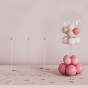 YALLOVE Clear Acrylic Tabletop Balloon Stand Kit, 23.6 Inch 4 pack Balloon Stick Holder with Base for Centerpiece Party Decoration (Balloons Not Included)