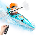 Kids RC Kayak Boat Toy,2.4 Ghz Remote Control Paddle Boat Toys,Toddler Water Racing Boat W/Light for Pools,Lake,Bathtub Summer Outdoor Water Toys Gift for Ages 6-12 Boys Girls