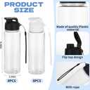 16 Pack Plastic Water Bottles Bulk with Handle Strap, 17oz Sports Water Bottles Reusable Drinking Cups Lightweight Leakproof Flip Top Bottle for Adults Gym Fitness Sports (White & Black)