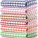 LAZI Kitchen Dish Towels, 16 Inch x 25 Inch Bulk Cotton Kitchen Towels, 6 Pack Dish Cloths for Dish Rags for Drying Dishes Clothes and Dish Towels