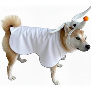 ComfyCamper Dog Ghost Costume - Spooky Cosplay Christmas Halloween Scary Costumes, M (White)