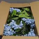 Lunmon 2 Pack 3ft Blue Artificial Hydrangea Tree Faux Hydrangea Tree UV Resistant Faux Silk Plant with Cement Base Pot Realistic Topiary Plant for Indoor Outdoor Garden Office Home Porch Patio Decor