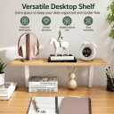 25.98'' x 9.84 ''Desktop Extender Suitable for Ergonomic Computer Monitors and Laptop risers -Floating Desktop Organizer with Clip-on Base (White)