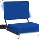Stadium Chairs for Adults,Bleacher Chairs with Back Support,Portable Stadium Seats with Swivel Padded Cushion,Folding Comfort Stadium Seat with Shoulder Strap,Perfect for Sports Events(Blue)