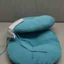 LOVTEX Bistro Chair Cushions Set of 4, Round Outdoor Chair Cushions, 15 Inch, Waterproof with Ties, Black