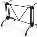 Cast Aluminum Table Base with Sturdy Cross Beam, Modern Minimalist Style, 36.9" L x 27.5" H, Black