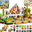 Magnetic Blocks-100PCS Magnetic Building Blocks, Magnetic Blocks Road with Car STEM Toddler Kids Toys, Construction Toys for Kids Ages 3+, Christmas Birthday Gifts for Boys & Girls