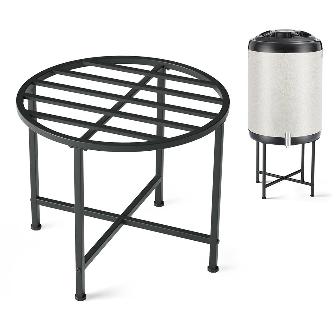I'Ezonk Heavy Duty Stainless Steel Rain Barrel Stand,Rain Water Collection Barrel Stand，Suitable for 45/50/55 Gallon Plastic Outdoor Rain Barrel