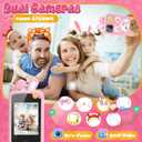 Luyiilo Kids Smart Phone Toys for Girls,Easter Gift for Kids Toys for 3-9 Girls Mini Smart Phone Toys with 2.8" Touchscreen 16 Learning Games Dual Camera Music Player, 8G SD Card