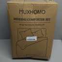 MUXHOMO 7 Pieces Full Comforter Set, Reversible Bed in a Bag Full Size, All Season Bedding Set with Comforter, Flat Sheet, Fitted Sheet, Pillowcases & Shams, Red & Black (Full (82"x86"))