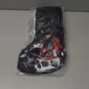 Vansolinne Black Gothic Christmas Stocking 17 Inches Xmas Stockings 3PCS Fireplace Hanging Flannel Large Plush Socks Goth Christmas Decor Holiday Hanging Ornament Gift Bag Xmas Santa Decor