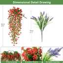 Artificial Fake Flowers Plants for Outdoor Decoration,3 Pcs Faux Hanging Flowers with Lavender Spring Summer Decor,UV Resistant Realistic Fake Silk Flowers for Planter Balcony Yard Porch Garden Decor