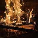 2pcs Refractory Materials Fireproof Imitated Human Fire Pit Skulls Gas Log for NG, LP Wood Fireplace, Firepit, Campfire, Halloween Decor, BBQ