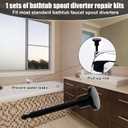 Tub Spout Diverter Repair Kit, Complete Shower Diverter Valve Stems & Seal and Gates Replacement Set for Leaky Bathtub Bathroom Faucet Repair (Black)