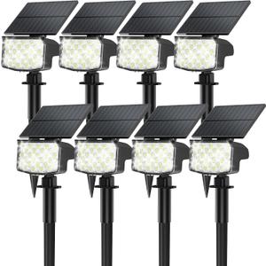 8 Pack Solar Spot Lights Outdoor, Waterproof IP65 Adjustable, 3 Lighting Modes Solar Powered Landscape Spotlights for Yard Garden Pathway(Cool White)