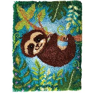 YOOLOOKY Latch Hook Rug Kits Printed Canvas DIY Rug Making Kits Home Decoration Needlework for Adults Beginners 20.5" X 15"