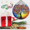 Jocidea Christmas Ornaments - Stained Glass Tree of Life - Multicolor Handcrafted Hanging Ornament for Christmas Tree - Gifts for Family, Friends, Couple - Gifts Exchange