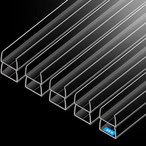 MONOID Drawer Edge Protector, Slip-On Clear Table Corners Guards, Door Kitchen Furniture Bumper, Prevent Wear, Impact Protection, Ease to Cut, 3/4" Thick, 24" Length – Clear, Pack of 20