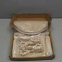 4 Sets Boho Place Mats Set Round Woven Placemats, Cloth Napkins, Wood Bead Napkin Rings, White Table Runner with Tassel and Farmhouse Rustic Placemats Cotton Burlap for Kitchen Table Decor