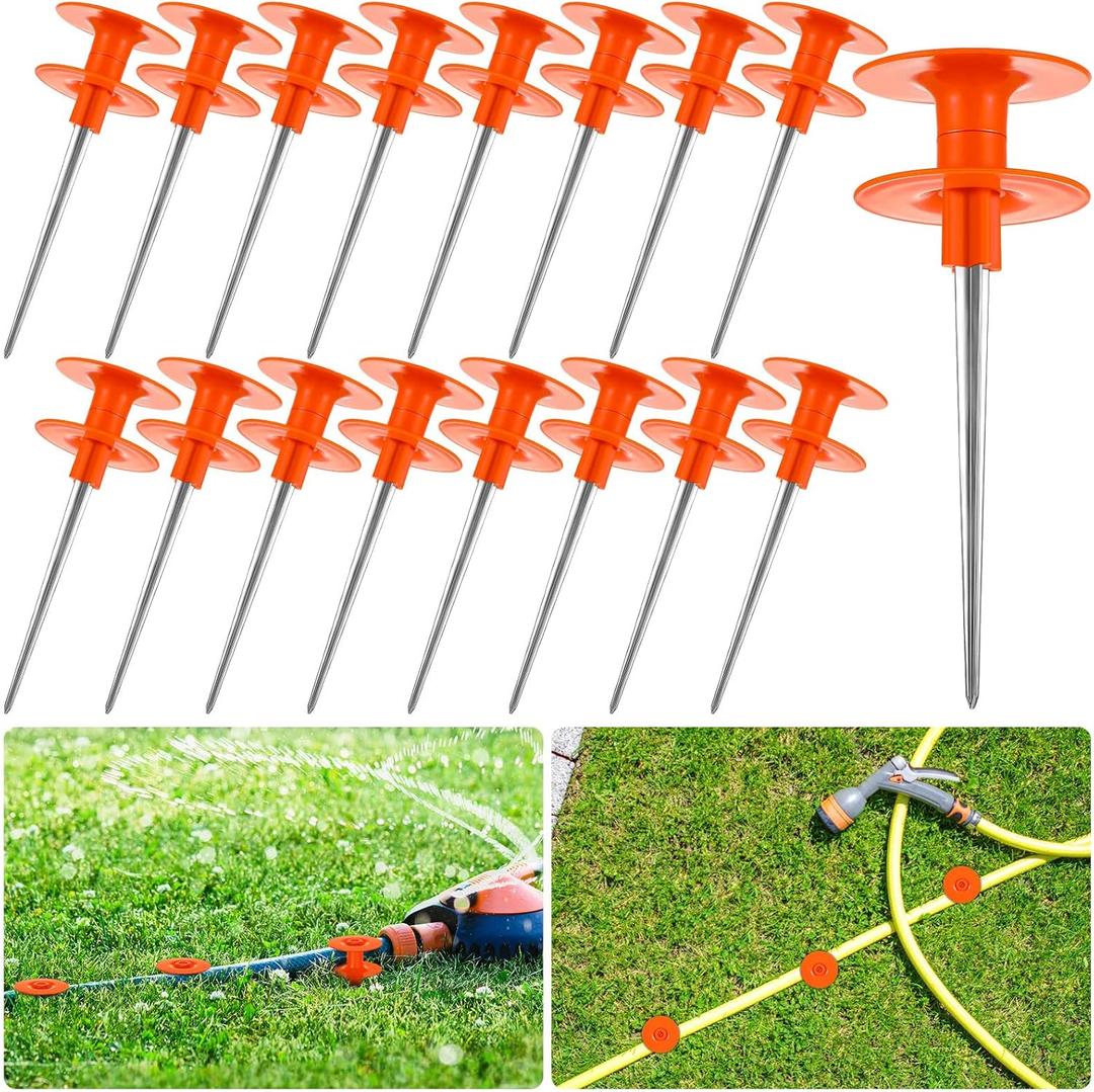 20 Pieces 10 Inch Garden Hose Guide Sturdy Rustproof Zinc Metal Stake Garden Hose Stakes for Holding Flower Bed Indoor Plants Water Hose Holder