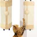 BNOSDM 2 Pack Corner Wall Cat Scratcher Corners Pet Scratch Pad for Cats Vertical Scratching Board Sisal Protector Furniture Pet Wear Resistant Mat for Door Sofa (Beige)