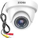 ZOSI 2.0MP HD 1080P 1920TVL Hybrid 4-in-1 TVI CVI AHD 960H CVBS CCTV Dome Security Camera Indoor Outdoor, 80ft Night Vision, IP66 Weatherproof for HD-TVI, AHD, CVI and CVBS/960H Analog DVR(White)