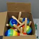 Boao 20 Pcs 7.87 Inch Maracas Wooden Maraca for Adults Fiesta Maracas Design Noisemaker Musical Party Favor for Party Prop Birthday Carnival(Rainbow)