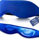 Contoured Cooling Gel Eye Mask: Snug-Fit Cold Compress for Puffy Eyes, Migraine & Sinus Pressure, Ice Pack for Eye Strain & Post-Surgery Care - Fits Most Head Sizes, FSA Eligible Eye Care(Blue) (Small)
