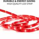 LED Rope Lights, 16.4 Feet Red Flat Flexible Strip Light, Plug in Novelty Lighting, Connectable and Waterproof for Home Christmas Holiday Garden Patio Party Decoration