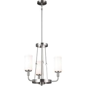 Kichler Vetivene 19.8 Inch 3 Light Chandelier with Opal Glass in Classic Pewter, 21x19.75x19.75