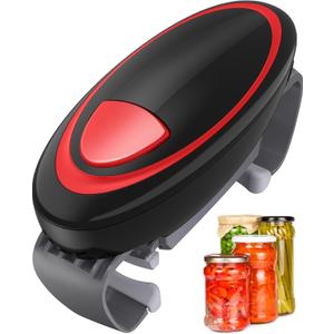Electric Jar Opener for Weak Hands, Automatic Jar Opener for Seniors with Arthritis, Strong Tough & Easy One Touch Bottle Opener for Arthritic Hands (Black)